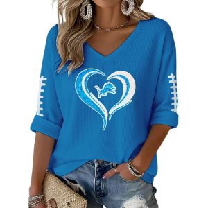 Lions Heart Football Waffle Long Sleeve Shirt