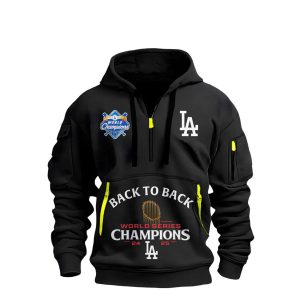 Dodgers Back To Back World Series Champions 2025 Quarter Zip Hoodie1