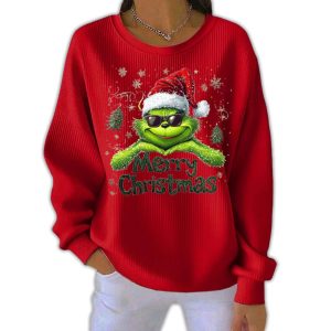 Grnch Merry Christmas Pit Striped Sweatshirt 1 Grnch Merry Christmas Pit Striped Sweatshirt1