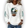 Eagles Football Print Waffle Fabric Hooded Sweatshirt