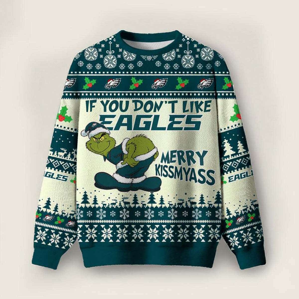 Eagles Grnch Merry Kissmyass Ugly Sweater Eagles Grnch Merry Kissmyass Ugly Sweater