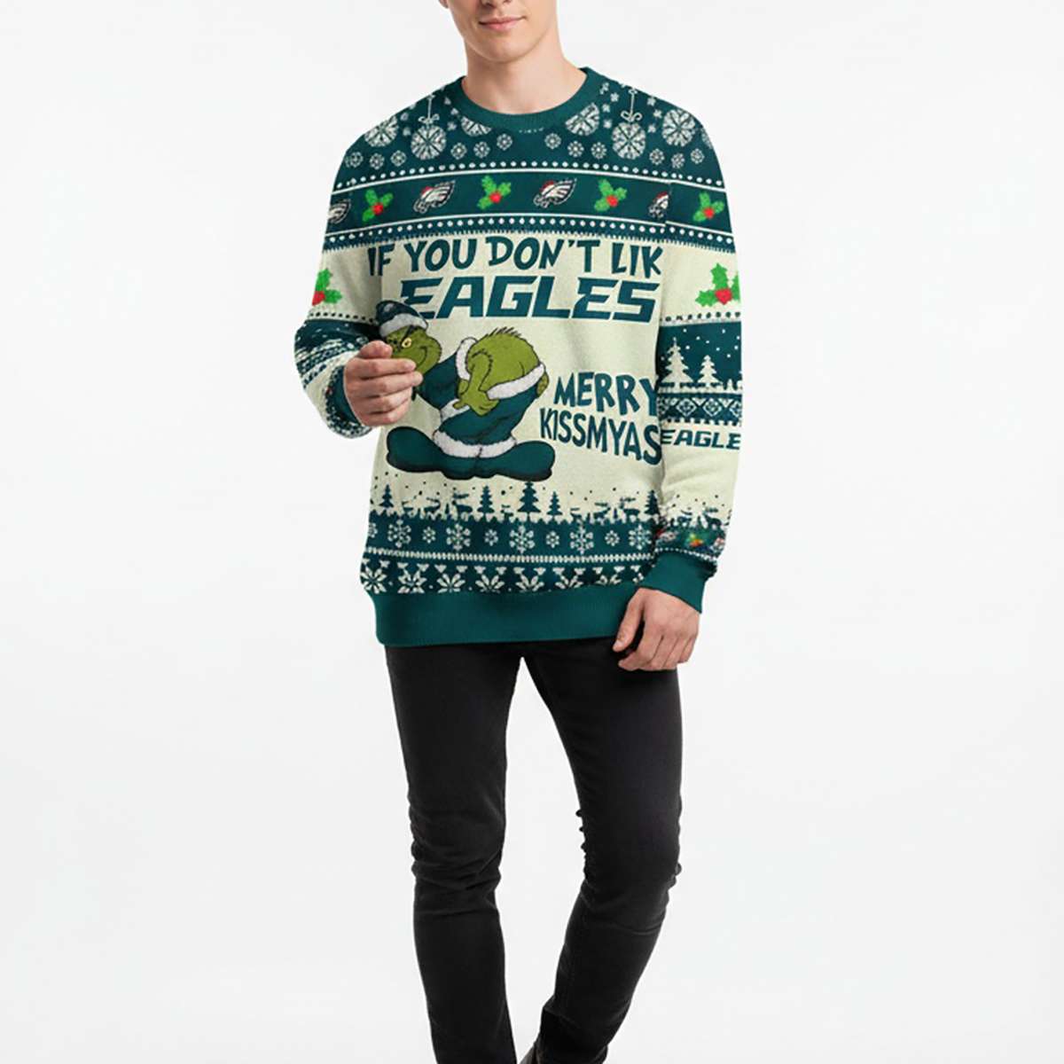Eagles Grnch Merry Kissmyass Ugly Sweater Eagles Grnch Merry Kissmyass Ugly Sweater