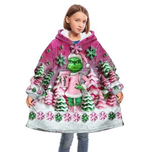Merry Grinchmas Personalized Stole Christmas Blanket Hoodie1