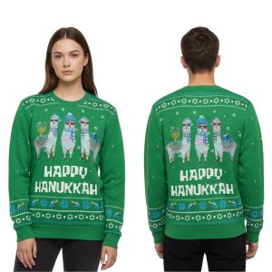 2025 Funny Llama Happy Hanukkah Christmas Ugly Sweater 3 Funny Llama Happy Hanukkah Christmas Ugly Sweater3