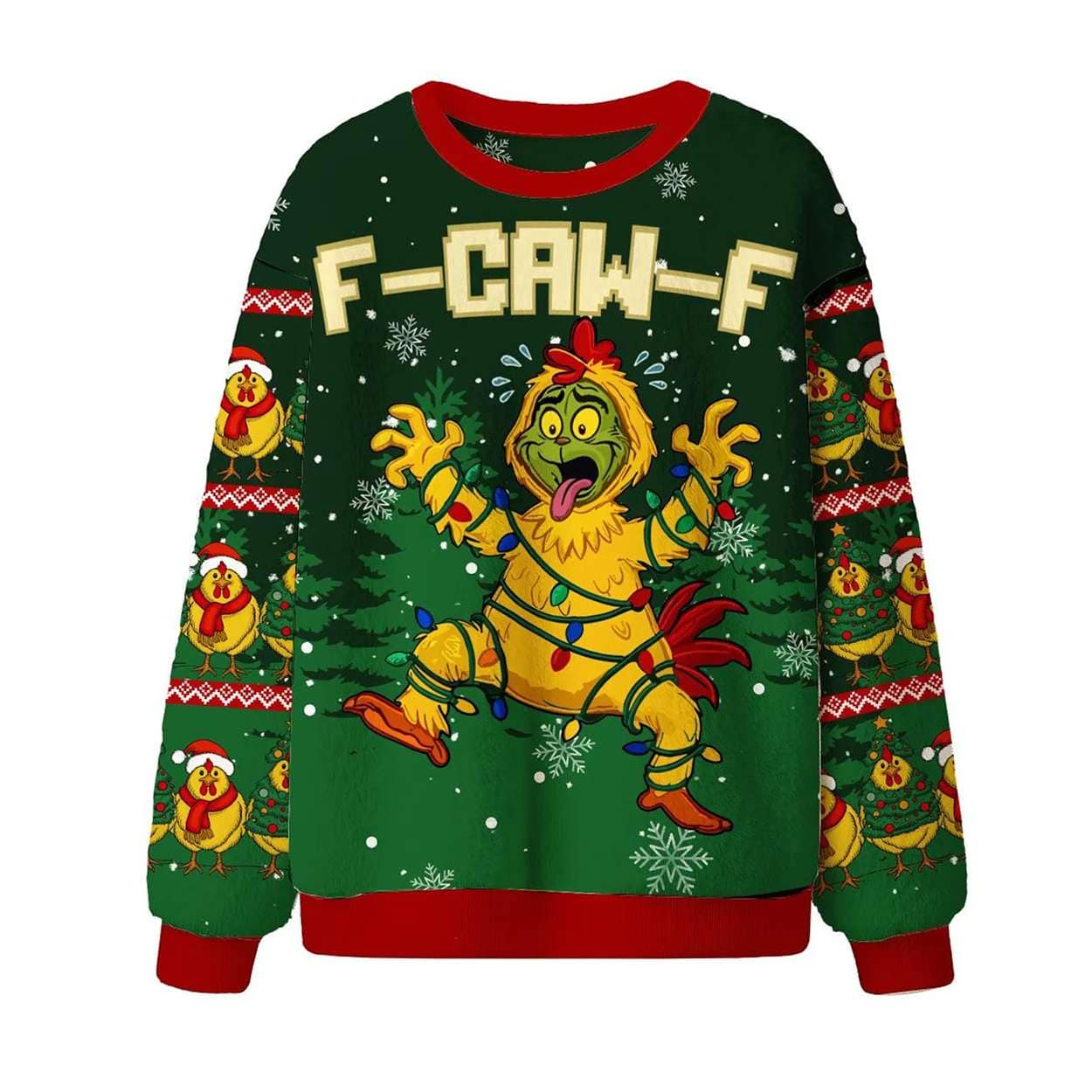 F-Caw-F Chicken Ugly Christmas Sweater