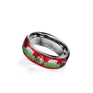 Merry Grinchmas Personalized Tungsten Rings1