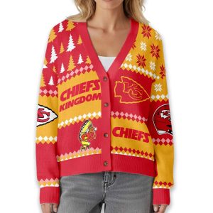 Chiefs Kingdom Knitted Christmas Cardigan2