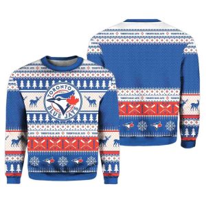 2025 Christmas Blue Jays Baseball Personalized Ugly Sweater 1