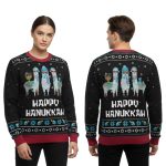 2025 Funny Llama Happy Hanukkah Christmas Ugly Sweater