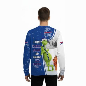 Bills Funny Grnch I Hate Morning People Ugly Christmas Sweater2