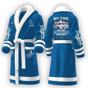 2025 Dodgers World Series Champions Signature Fleece Bathrobe