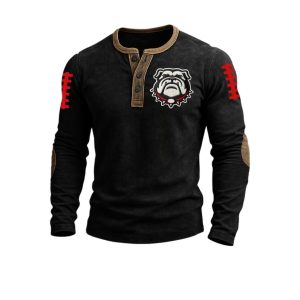 Bulldogs Football Football Print Henley Top