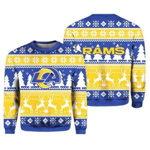 2025 Christmas Rams Reindeer Football Ugly Sweater 1