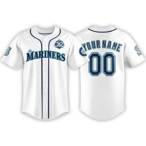 Mariners 50 Seasons Celebration Custom Jersey1