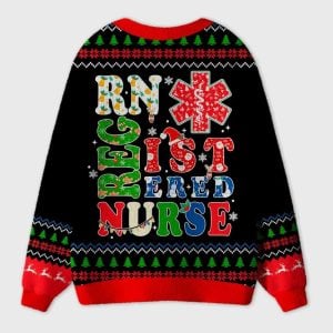 Christmas Vibe Registered Nurse Ugly Cardigan Sweaters2