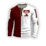 Gig 'em Aggies Football Print Henley Top