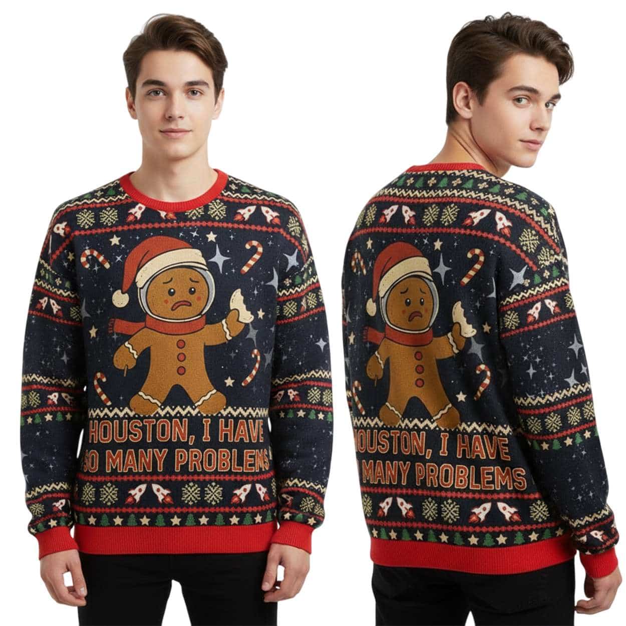 Gingerbread Men Have Many Problems Christmas Ugly Sweater