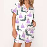 Glinda And Elphaba For Good Silky Satin Pajama Set