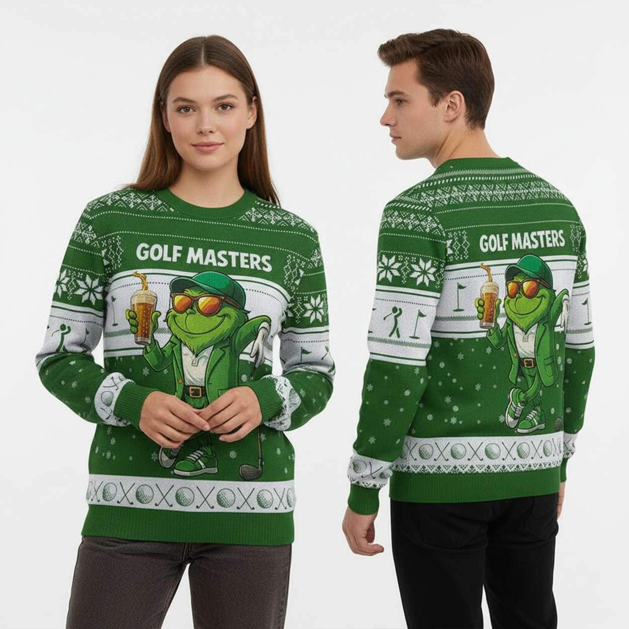 Grnch Golf Masters Ugly Christmas Sweater Grnch Golf Masters Ugly Christmas Sweater