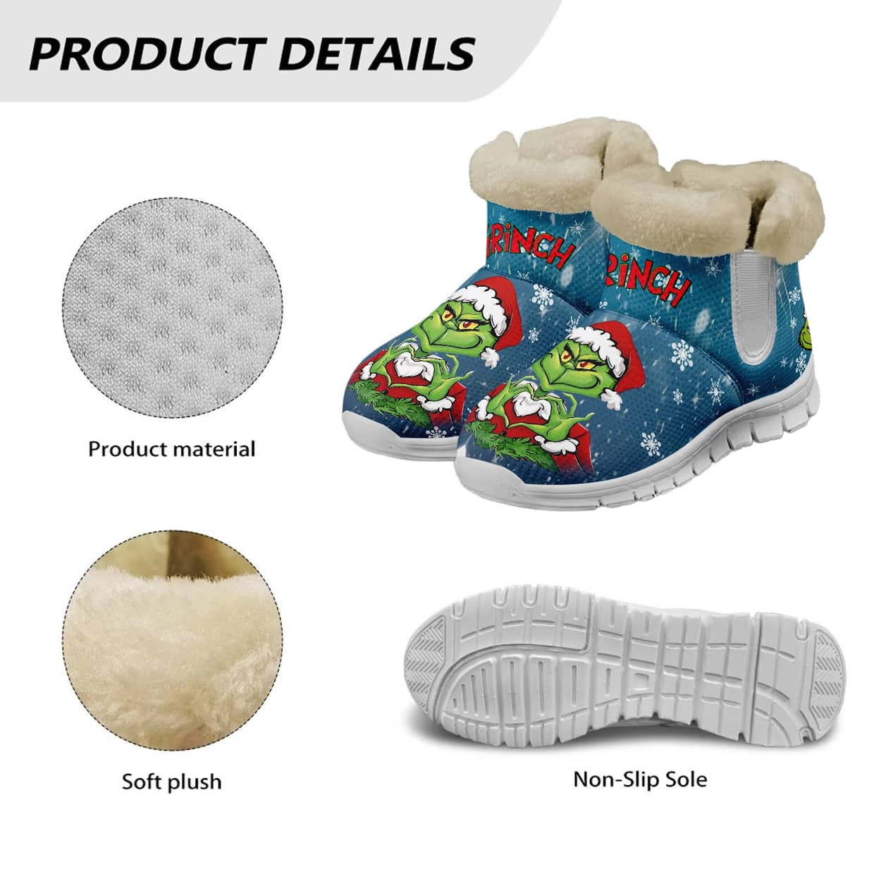 Grnch Heart Hand Christmas Snow Boots Grnch Heart Hand Christmas Snow Boots