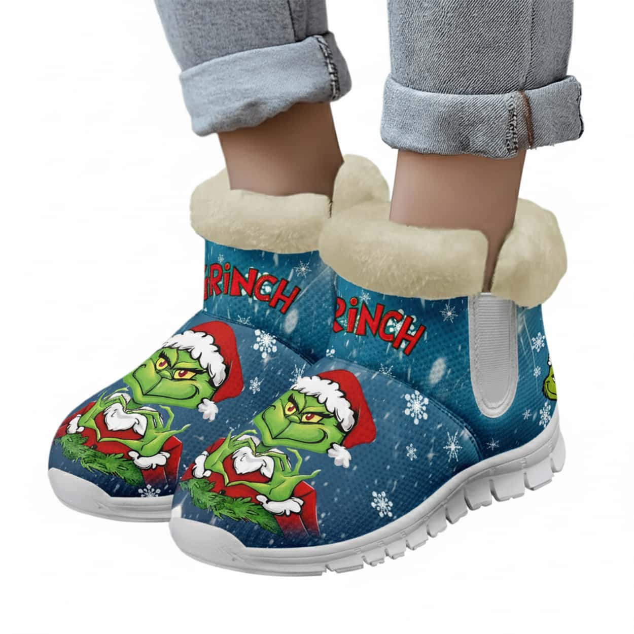 Grnch Heart Hand Christmas Snow Boots Grnch Heart Hand Christmas Snow Boots
