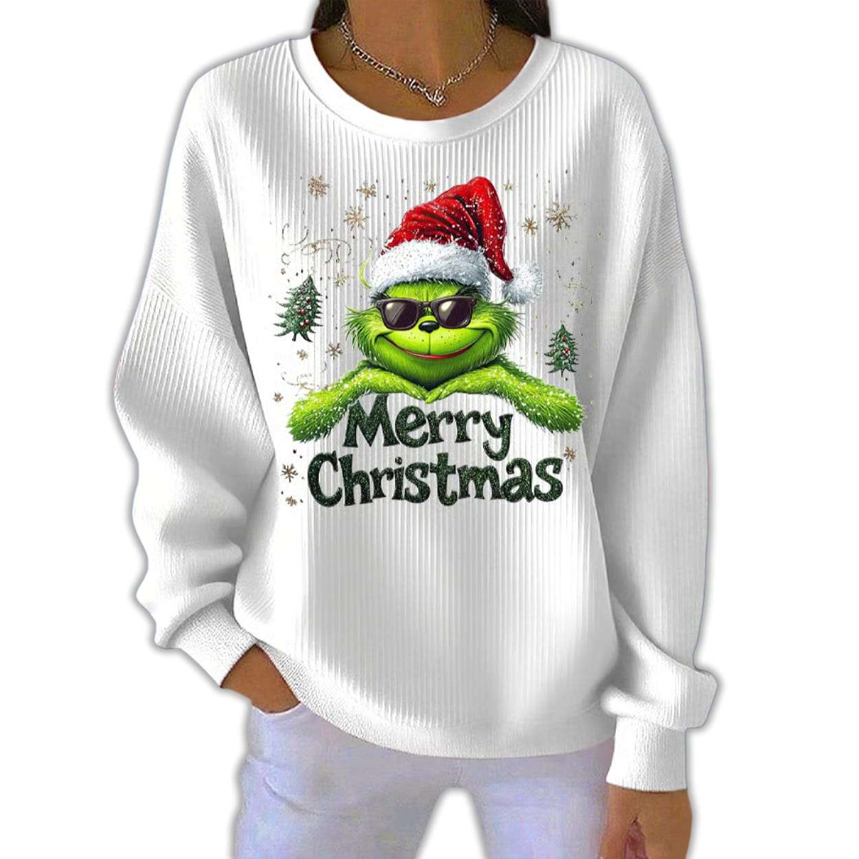 Grnch Merry Christmas Pit Striped Sweatshirt Grnch Merry Christmas Pit Striped Sweatshirt