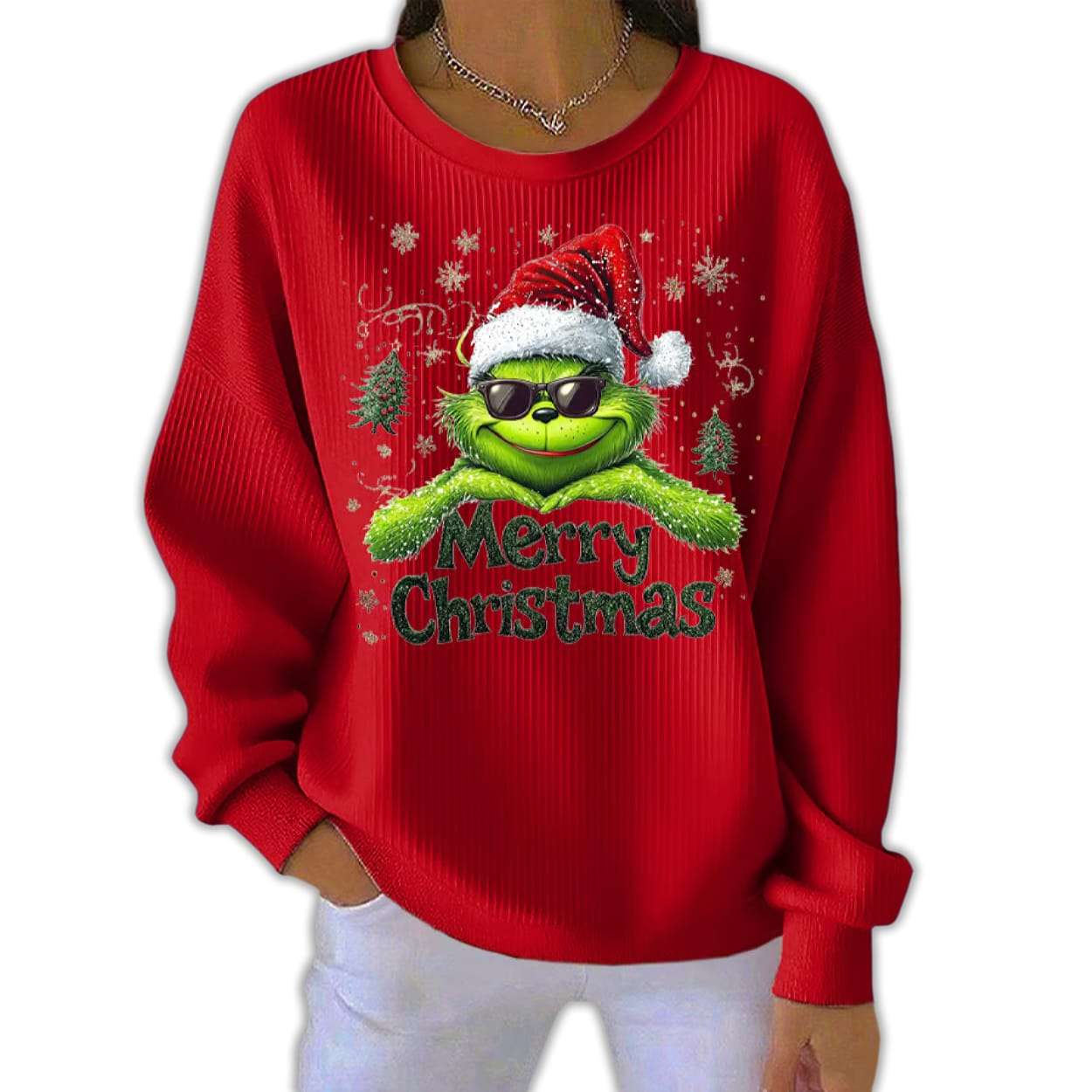 Grnch Merry Christmas Pit Striped Sweatshirt Grnch Merry Christmas Pit Striped Sweatshirt