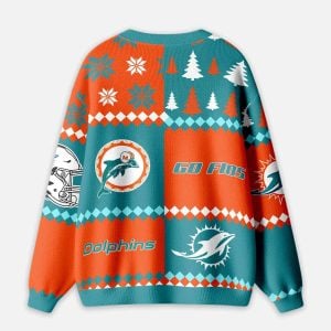 Dolphins Go Fins Knitted Christmas Cardigan 1 Dolphins Go Fins Knitted Christmas Cardigan1