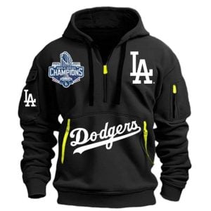Dodgers World Series 2025 Champions Half Zip Hoodie3