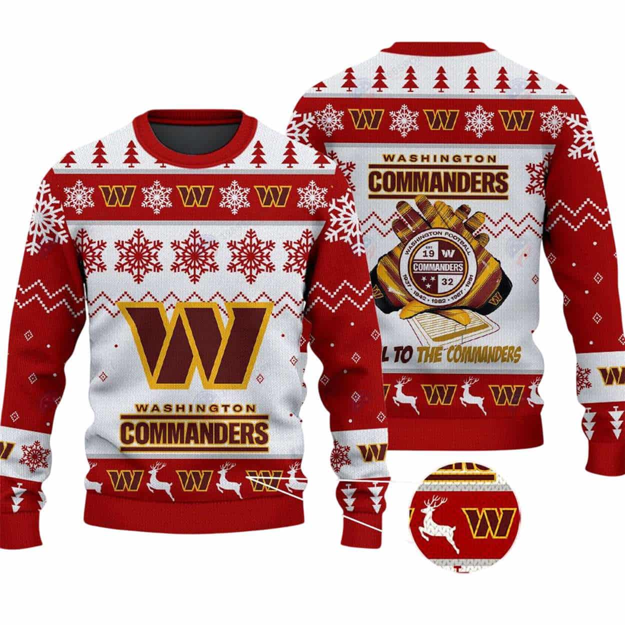 Hail To The Commanders Christmas Ugly Sweater Hail To The Commanders Christmas Ugly Sweater