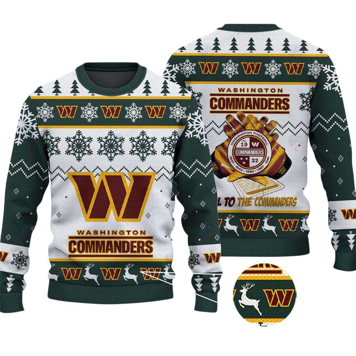 Hail To The Commanders Christmas Ugly Sweater Hail To The Commanders Christmas Ugly Sweater