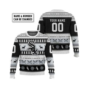 2025 Personalized White Sox Ugly Christmas Sweater