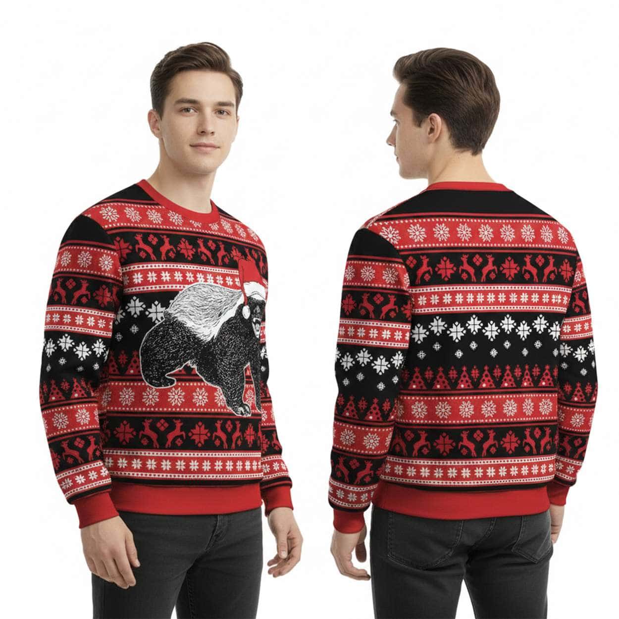 Honey Badger Ugly Christmas Sweater Honey Badger Ugly Christmas Sweater