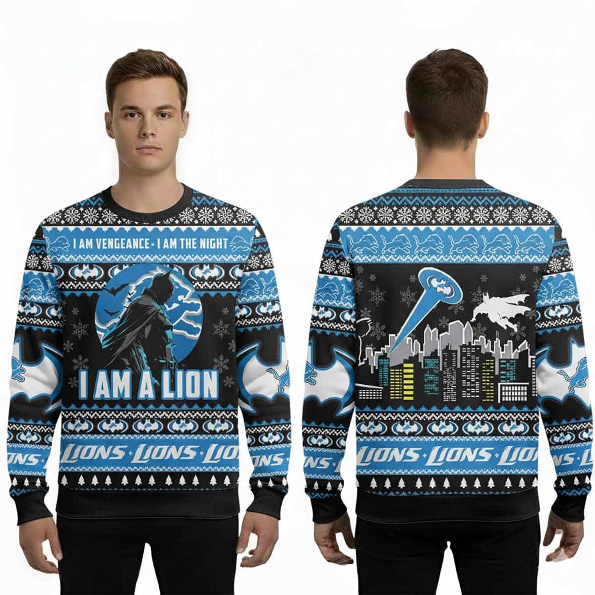 I Am Vengeance I Am The Night I Am A Lion Ugly Christmas Sweater I Am Vengeance I Am The Night I Am A Lion Ugly Christmas Sweater