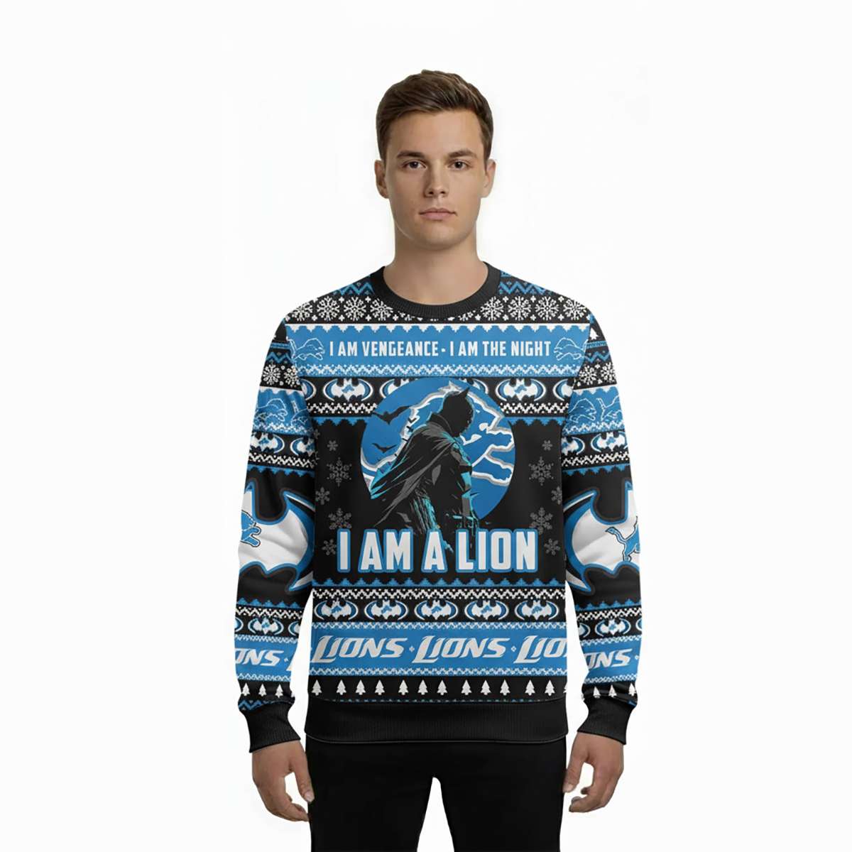 I Am Vengeance I Am The Night I Am A Lion Ugly Christmas Sweater I Am Vengeance I Am The Night I Am A Lion Ugly Christmas Sweater