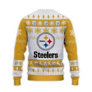 2025 Steelers Football Reindeer Christmas Ugly Sweater2