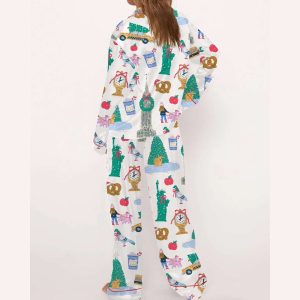 New York City Christmas Silky Satin Pajama Set 2 New York City Christmas Silky Satin Pajama Set2
