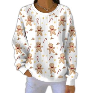 Gingerbread Cookies Christmas Pit Striped Sweatshirt