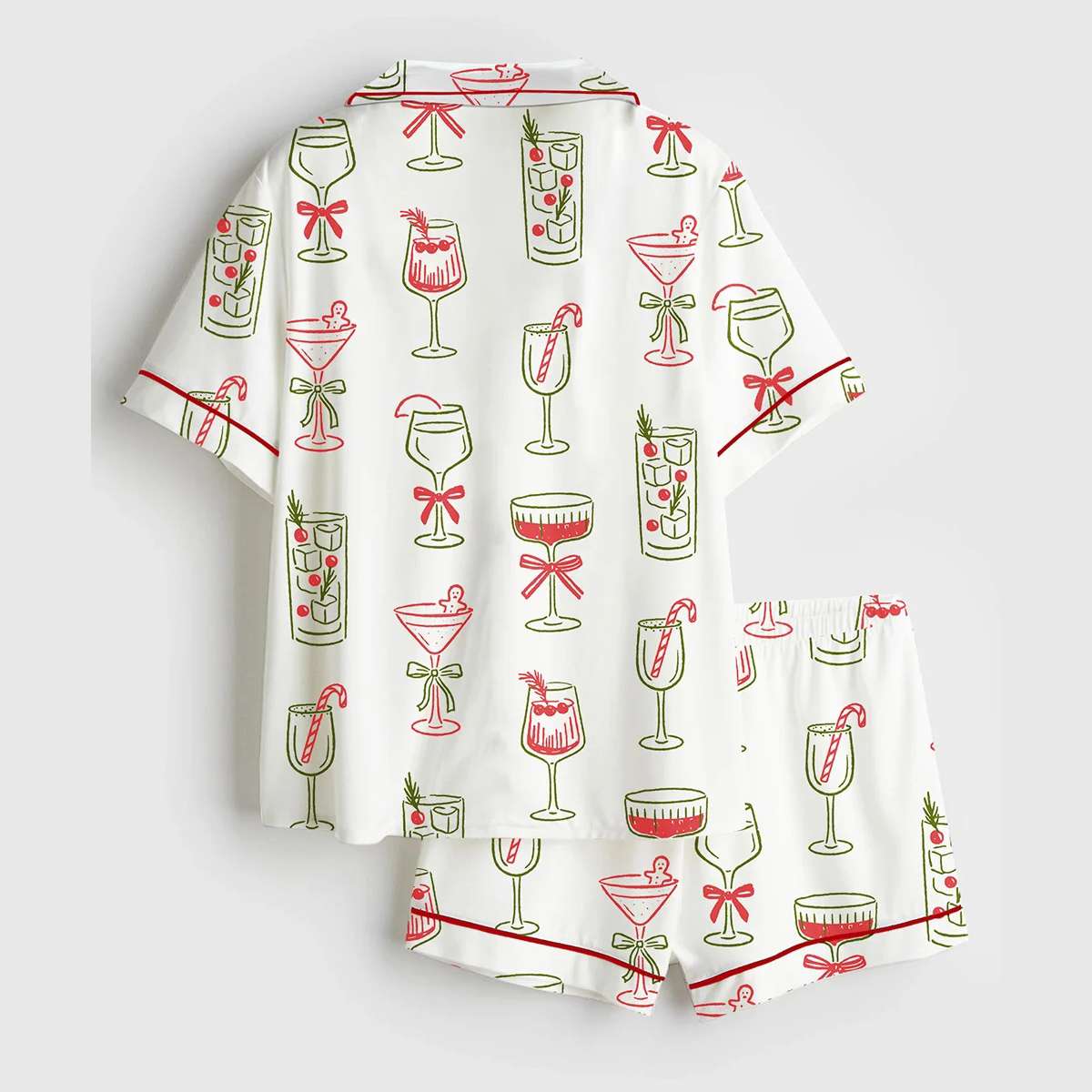 In The Holiday Spirit Christmas Cocktails Festive Party Satin Pajama Set In The Holiday Spirit Christmas Cocktails Festive Party Satin Pajama Set
