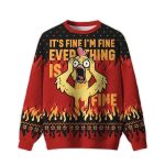 2025 It's Fine I'm Fine Ever Thing Is Fine Ugly Christmas Sweater
