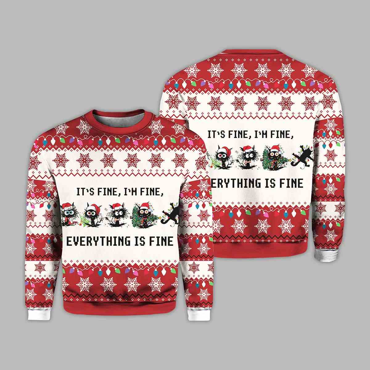 It’s Fine I’m Fine Everything Is Fine Ugly Christmas Sweater It’s Fine I’m Fine Everything Is Fine Ugly Christmas Sweater