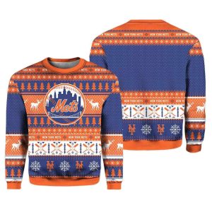 2025 Christmas Mets Baseball Personalized Ugly Sweater 1