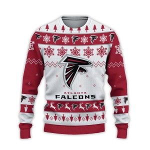 2025 Falcons Football Reindeer Christmas Ugly Sweater1