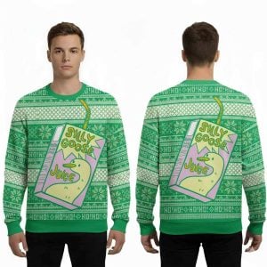 Silly Goose Juice Party Green Ugly Christmas Sweater