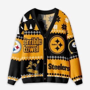 Steelers The Terrible Towel Knitted Christmas Cardigan
