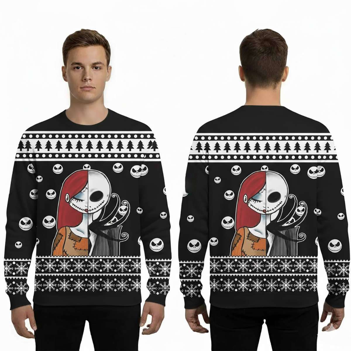 Jack And Sally Ugly Christmas Sweater Jack And Sally Ugly Christmas Sweater
