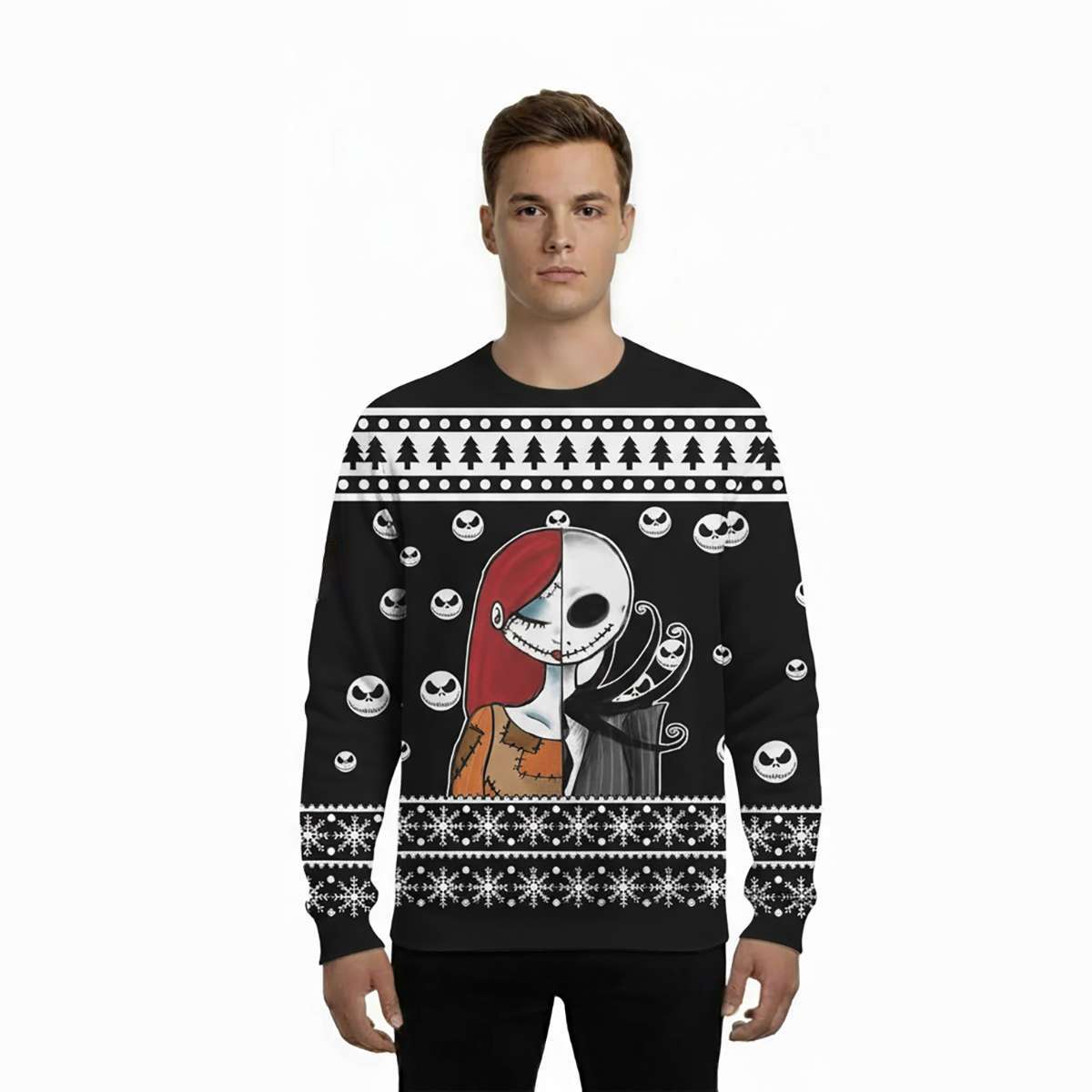 2025 Jack And Sally Ugly Christmas Sweater 2025 Jack And Sally Ugly Christmas Sweater