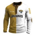 Jaguars Est 1995 Split Henley Long Sleeve Shirt