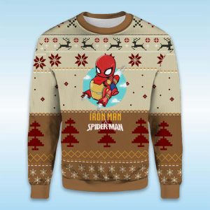 Iron Man And Spider Man Ugly Christmas Sweater1
