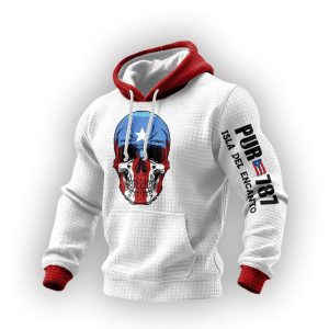 Bad Bunny Pur 787 Isla Del Encanto Waffle Hoodie1
